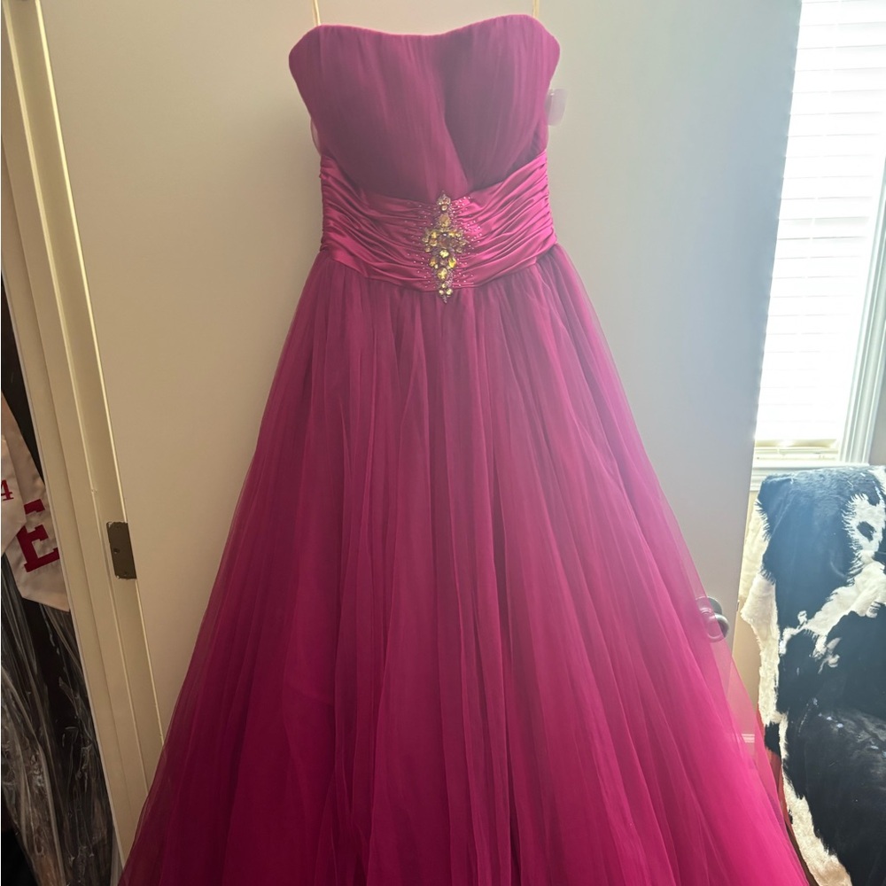 Elegant Pink Strapless Gown